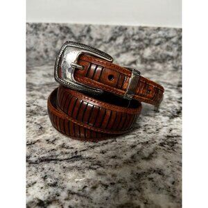 Vintage 100% Top Grain Rich Brown Leather Belt sz 38"